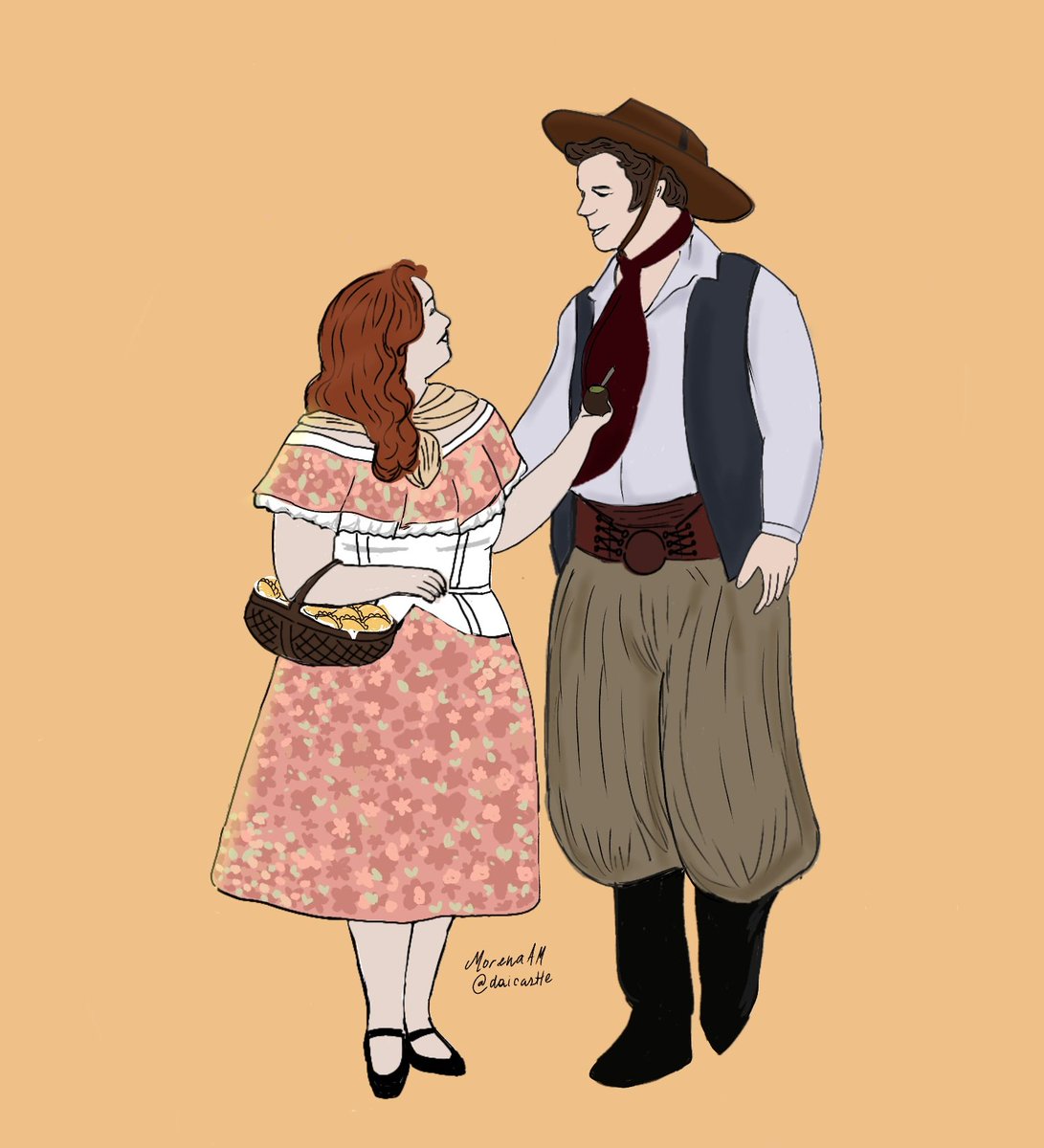 daicastle's tweet photo. mi pequeño aporte para #PolinCultures2026 es una paisana penelope con su canasta de empanadas y un mate 🧉 para el gaucho colin 🇦🇷 @polincultures https://t.co/qcz80LxiFU