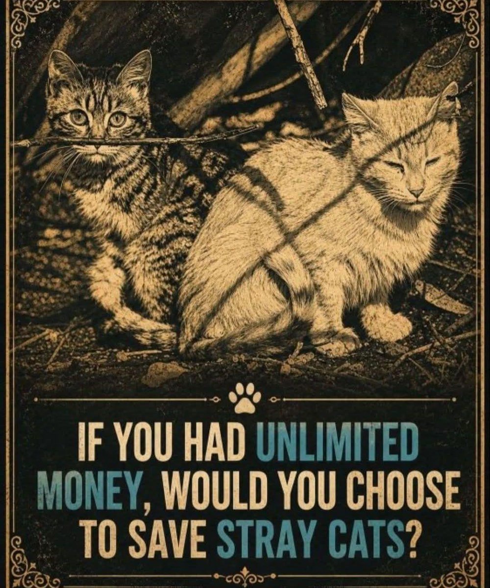 amna49854's tweet photo. IF YOU HAD UNLIMITED MONEY, WOULD YOU CHOOSE TO SAVE STRAY CATS? 🐾🐈🐈‍⬛ https://t.co/OfckbNLNxC