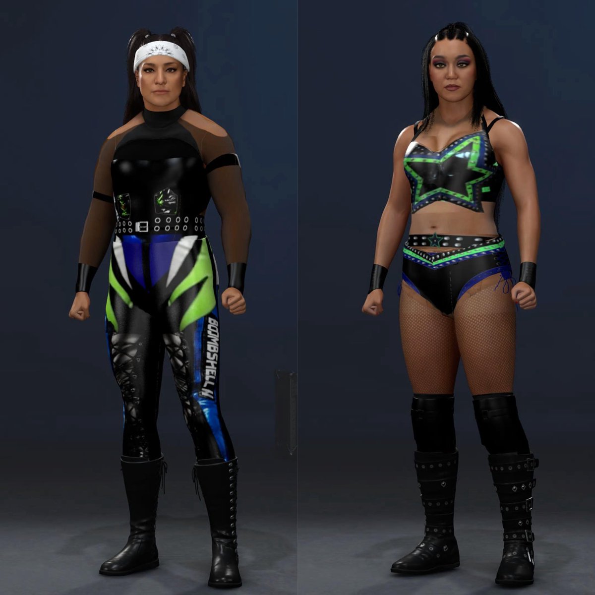 aaronvr40_'s tweet photo. THE JUDGMENT DAY ⚖️
Raquel Rodriguez ( @RaquelWWE ) &amp; Roxanne Perez ( @roxanne_wwe ) RAW’26 gears are now on #WWE2K26 <3 
Collab with: @fatal2k_ I did Raquel’s gear while they did Roxanne’s 
*Available on consoles*
Hashtags:
#RaquelRodriguez
#RoxannePerez
#Fatal2K https://t.co/oVBkTMG8Qw