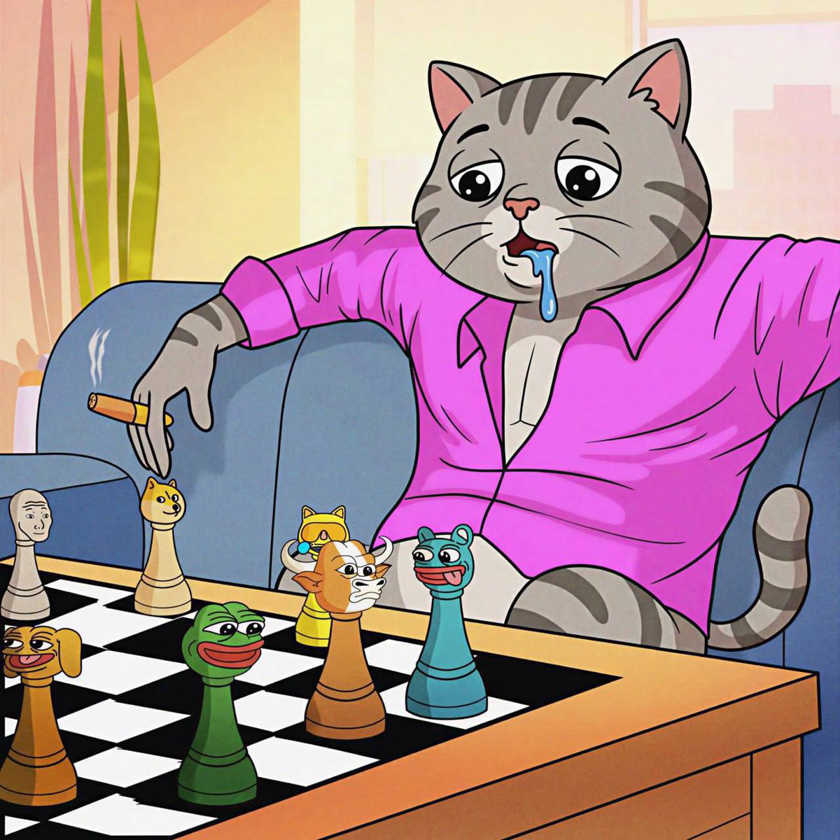 Drooling Cat tweet media