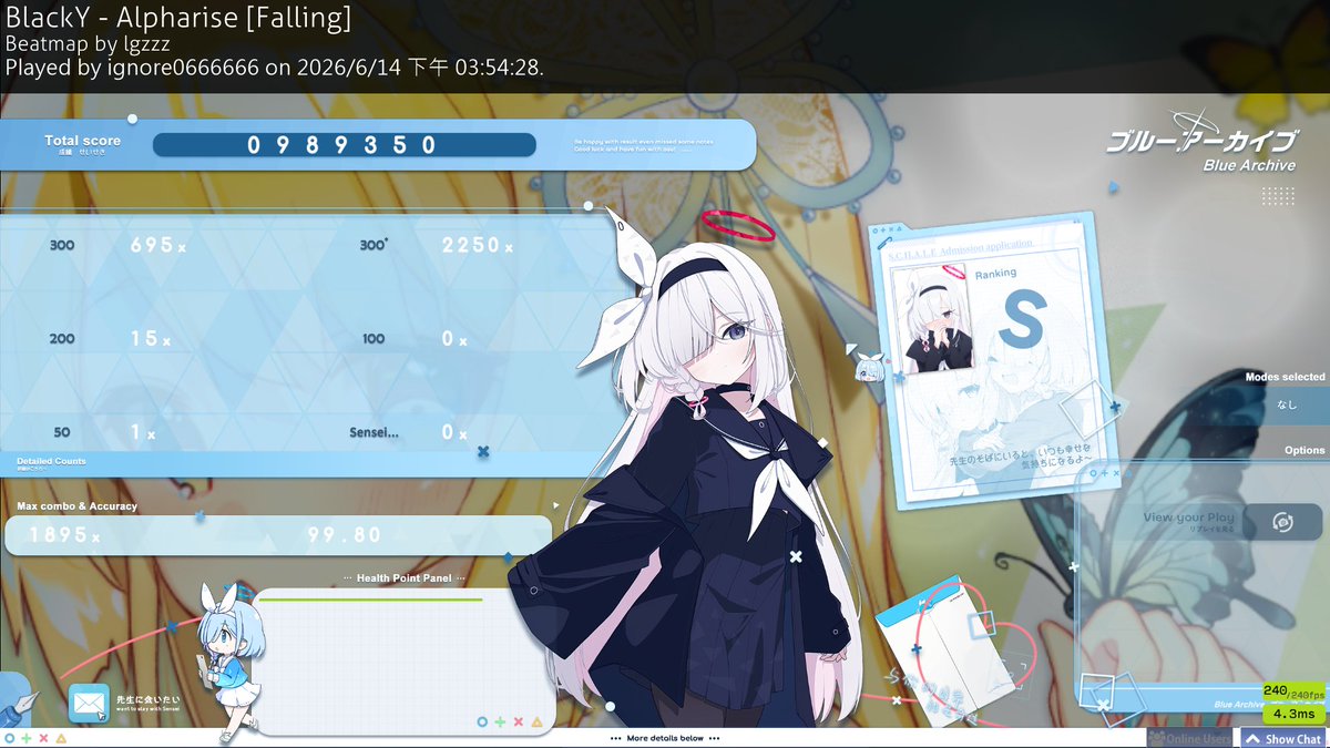 Loli45D's tweet photo. New record 422pp
加上一些神秘小譜的新記錄
終於破400PP了好感動 https://t.co/8miV0Hju4M