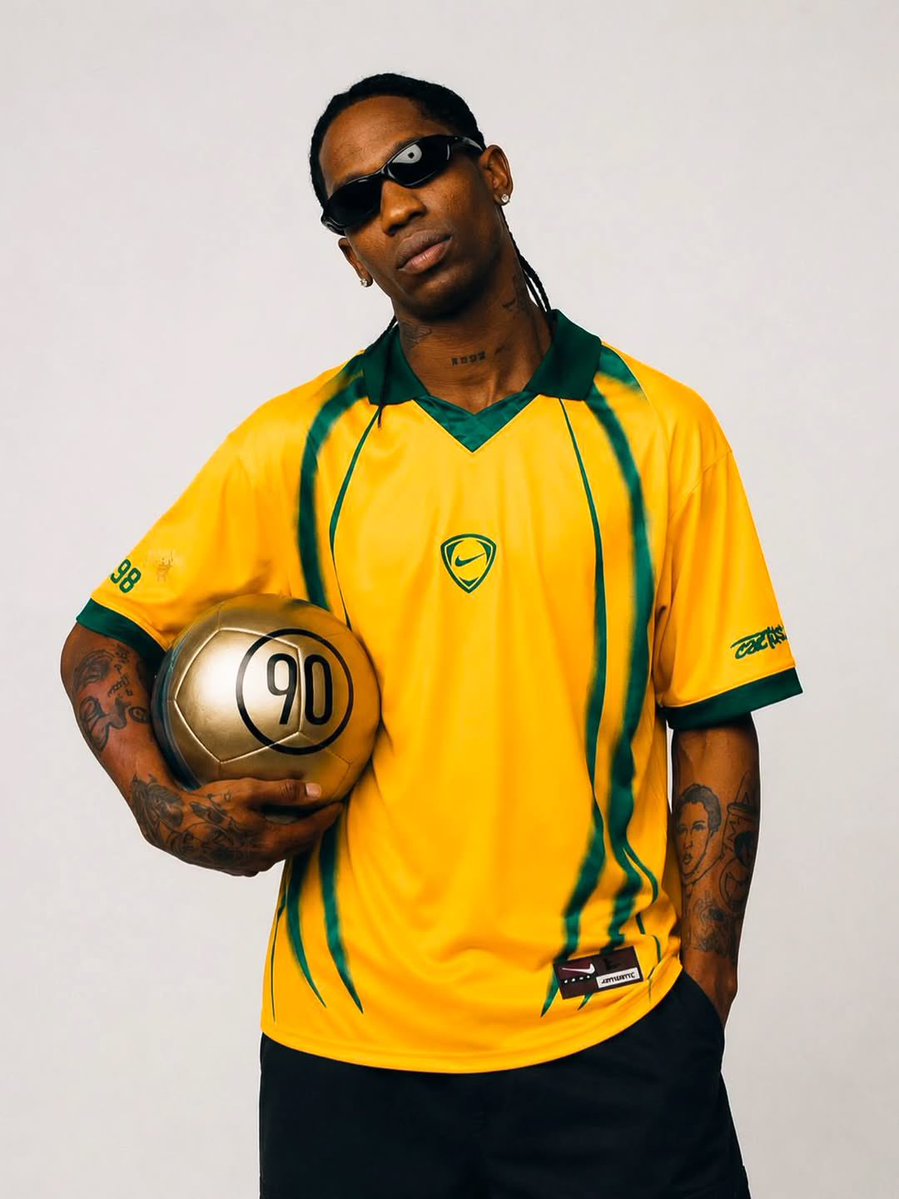 NoteSphere's tweet photo. The Nike x Travis Scott Brazil jersey is clean. https://t.co/GB0vZZdW0Y