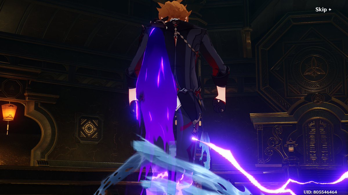 impandon's tweet photo. So Genshin does have a skip button in some cutscenes… which means the technology exists https://t.co/llYWmxp1tm