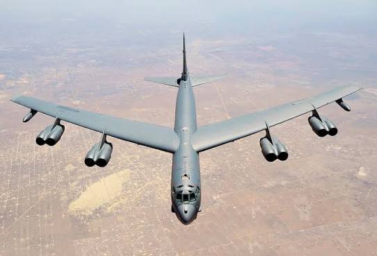WilsThoughts's tweet photo. @livenowfox maybe 52 is one of the largest bombers in the Air Force and has multiple crew members. That camera view you're showing from a sister station was looking at a B-52 on the runway. https://t.co/gNjej7eZEW