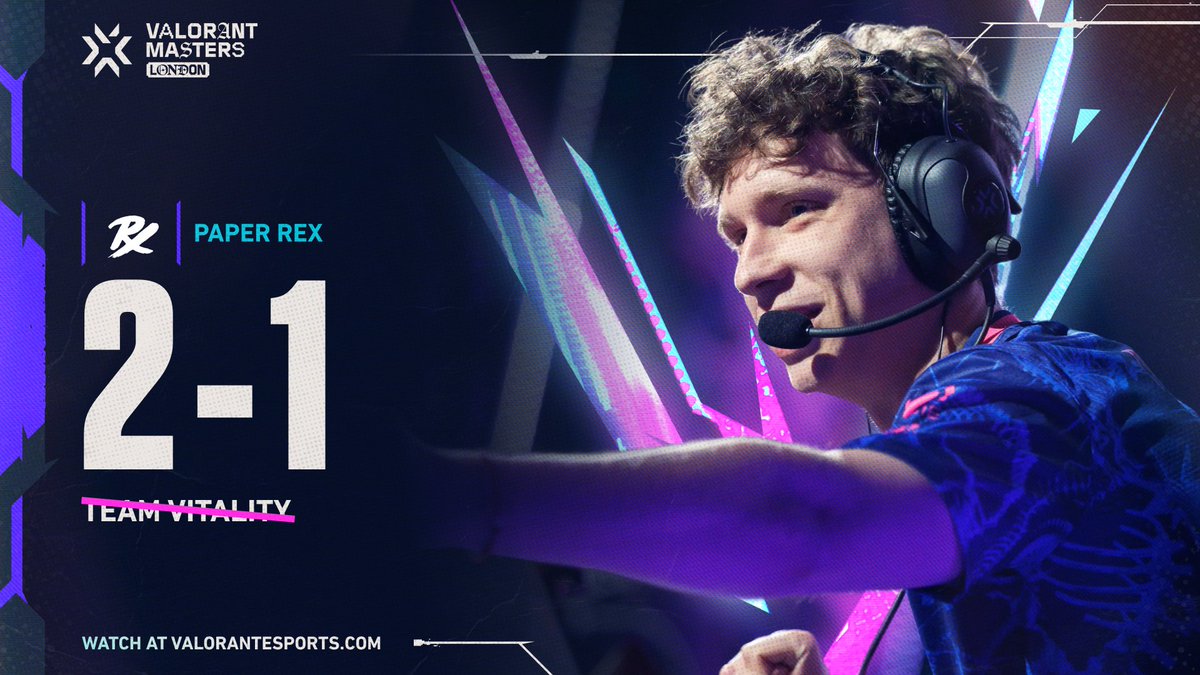 ValorantEsports's tweet photo. The @pprxteam train is full steam ahead into the Top 3 at #VALORANTMasters London! https://t.co/yECOJw9QPW