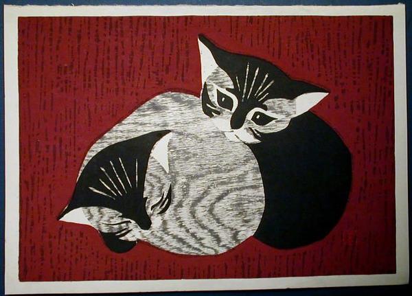 JapanTraCul's tweet photo. Kittens, by Kawano Kaoru, ca. 1950s https://t.co/TJxqftLQzD