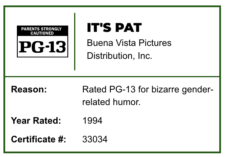 Saveydro's tweet photo. Still the only film in the history of the rating system to receive this description https://t.co/lZqz7jkwmi
