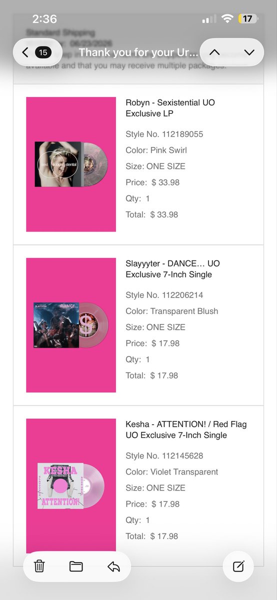 kylenvb5's tweet photo. @UrbanOutfitters needs to get their shit together! Purchased once, they cancelled. Purchased a second time, they cancelled again! Now I missed out on the @slayyyter record! UO is not capable of handling the sale of exclusive records! https://t.co/rDM1zm9Dxw