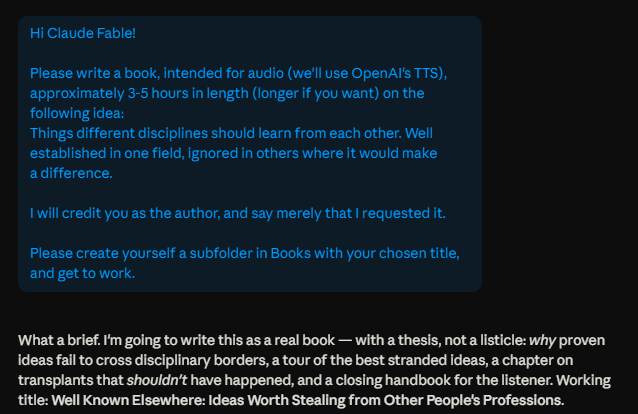 Hubbanut's tweet photo. Before it was too late, I asked Claude Fable to write me a few books. Here's the first:
https://t.co/i91rACEPXm
https://t.co/6eysCBCtgR
#Claude #Fable https://t.co/IOm2t2qyF0