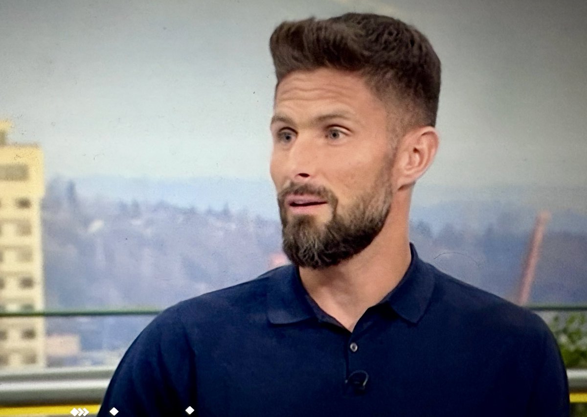 Gurdo's tweet photo. @DaisyAmeliaBee @CJFlavell I thought this World Cup would be the first without our bae…but look at who’s a BBC pundit!!! #swoons #giroud #WorldCup https://t.co/IISuT67HRA