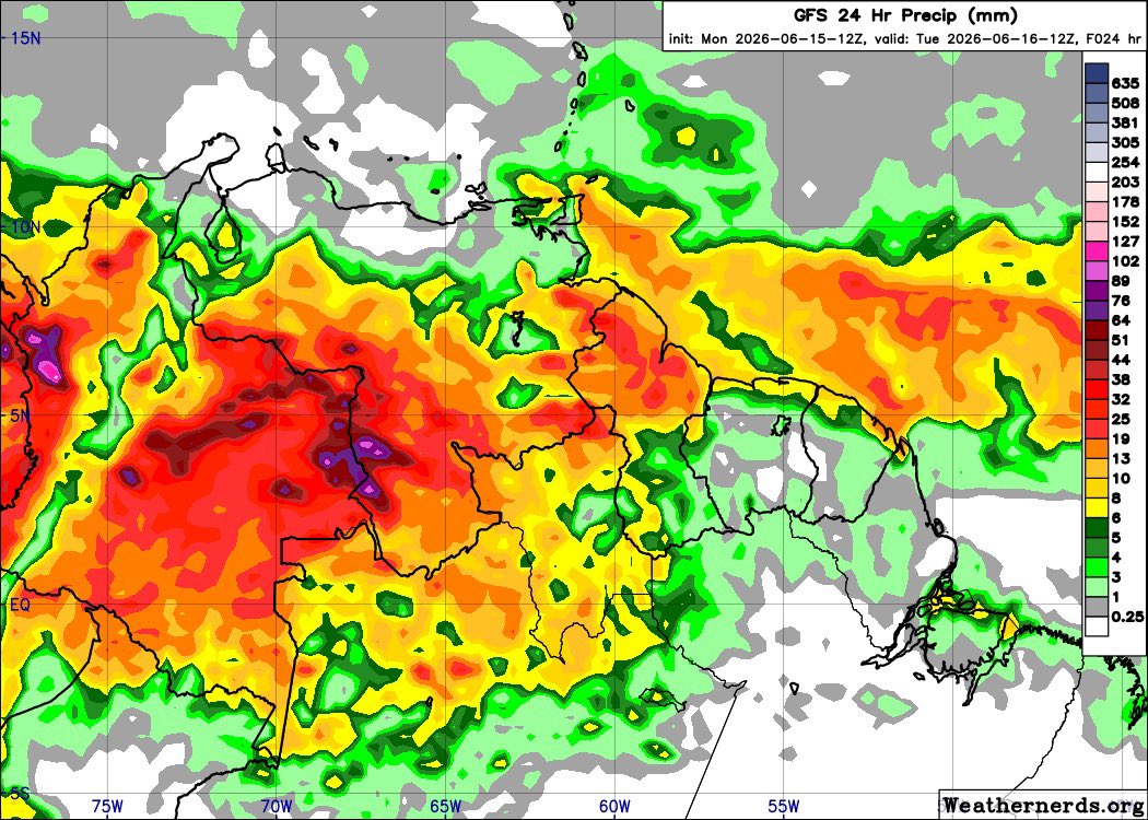 part1962's tweet photo. Alta inestabilidad con lluvias generalizadas en el occidente, región andina, llanos occidentales y el sur del país. Asimismo, un marcado eje húmedo atlántico ingresa por el extremo nororiente (Delta y Sucre). En contraste, la franja norte-central y Falcón registrarán tiempo seco. https://t.co/OjZMFpcoUl