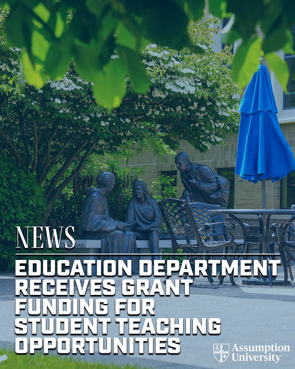 AssumptionUMA's tweet photo. NEWS 📰: Assumption University's Education Department has received a grant from the Massachusetts Department of Elementary and Secondary Education to support the development of future teachers' instructional practices in early literacy.

READ: https://t.co/m3CzaKeyn0 https://t.co/4QiSWcIPbj