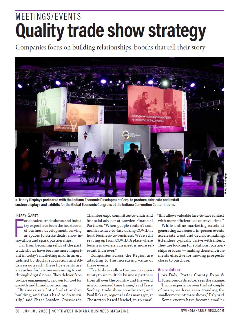 TrinityDisplays's tweet photo. We're honored to be featured in the Summer issue of NWI Business Magazine! 🦖👏

The article shares perspectives on building effective trade show strategies and why thoughtful planning is just as important as the exhibit itself. 

We're super fortunate to work with great people, solve interesting challenges, and help brands show up in meaningful ways.

Thank you to Northwest Indiana Business Magazine for including us in the conversation. 🙌

🔗 Read the article:
https://t.co/Jq27UURqVd

#TradeShows #ExperientialMarketing #ExhibitDesign #TradeShowMarketing #TheTrinityWay #NWI #Indiana