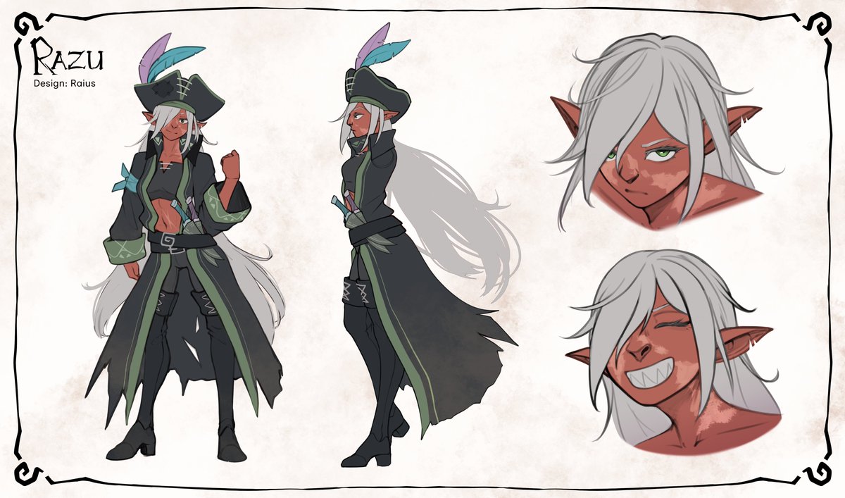 Raius_'s tweet photo. A character design commission of a DnD Hobgoblin pirate https://t.co/4h3mJUCIf9