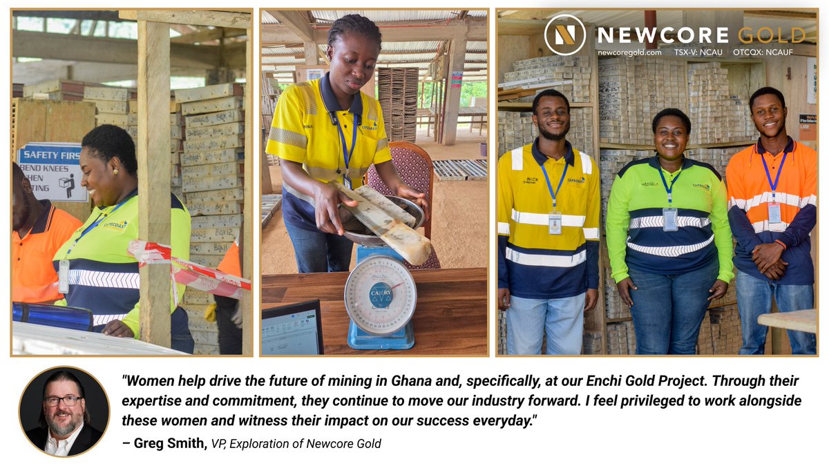 NewcoreGold's tweet photo. Today, on INTERNATIONAL WOMEN IN MINING DAY, we recognize the women who contribute to the growth and advancement of Ghana's mining industry.

Across exploration, technical services, environmental management, administration and community engagement, women play an essential role in supporting responsible resource development and strengthening the future of mining in Ghana. Their contributions drive progress in the field and within the communities connected to mining.