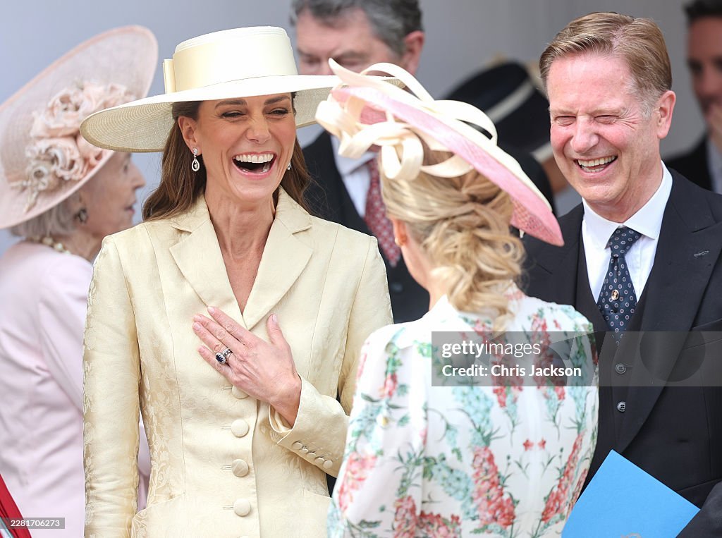 RobinLKing3rd's tweet photo. #PrincessOfWales #Fashion #Catherine #PrinceWilliam #DuchessOfEdinburgh Windsor Castle on June 15, 2026 in Windsor, England. The Order of the Garter is the oldest and most senior Order of Chivalry in Britain, established by King Edward III nearly 700 years ago https://t.co/uzuTC4APMZ