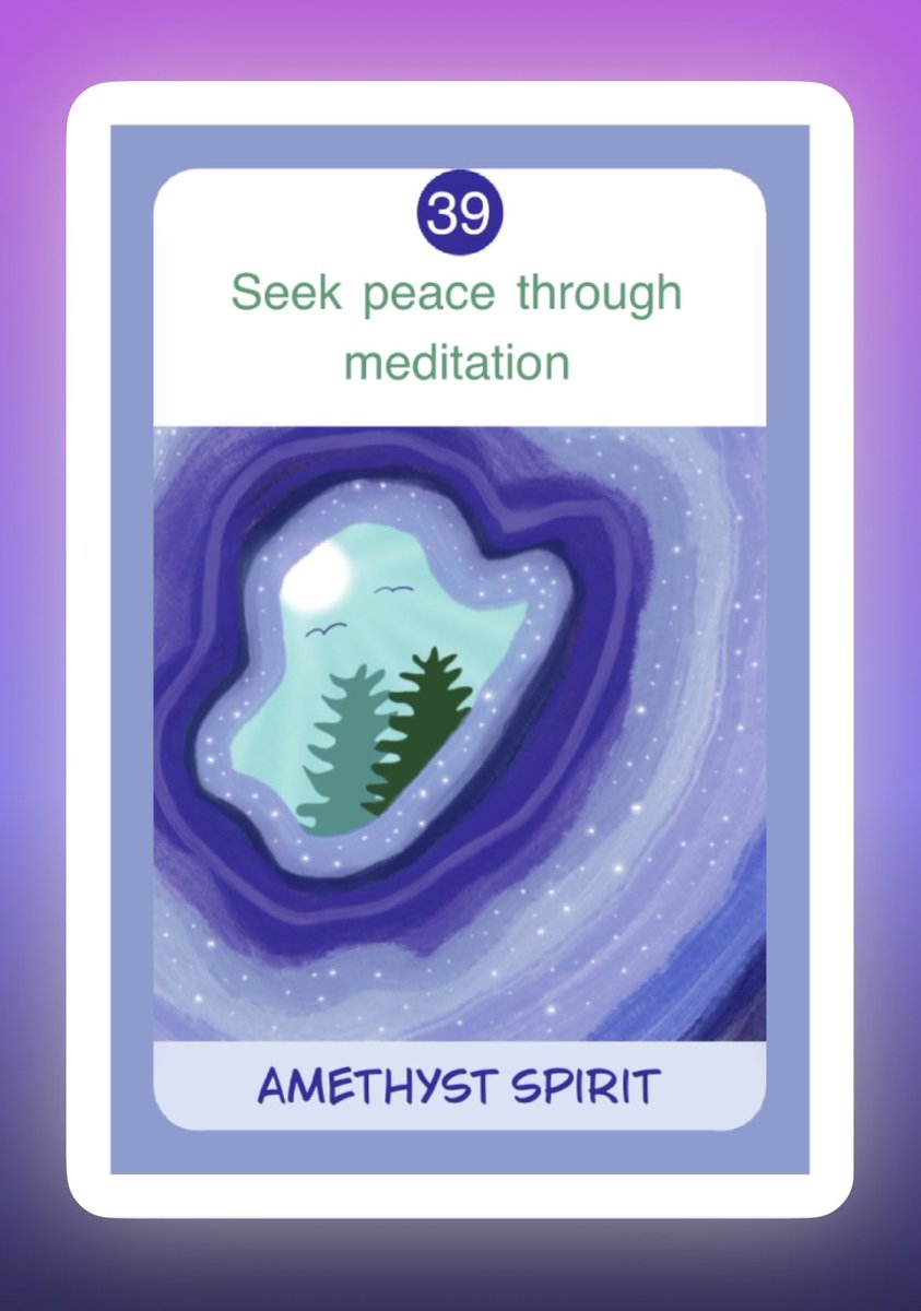 gardentiger's tweet photo. #CardOfTheDay #AmethystSpirit #ANSOracle Seek peace through meditation 💜💙💚✨ https://t.co/OKix5AnZFv