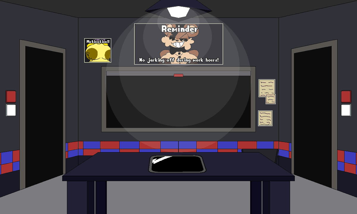 FazboobSim's tweet photo. Some WIP art of the Nightshift part of the game!

Now introducing the office and camera system!
And look at the gal Withered Freddy, she's uh... kinda pissed. Good luck with her!

#adultgame #nsfwgame #indiegame #fnaf #fazboobsimulator https://t.co/amtr5k6dty