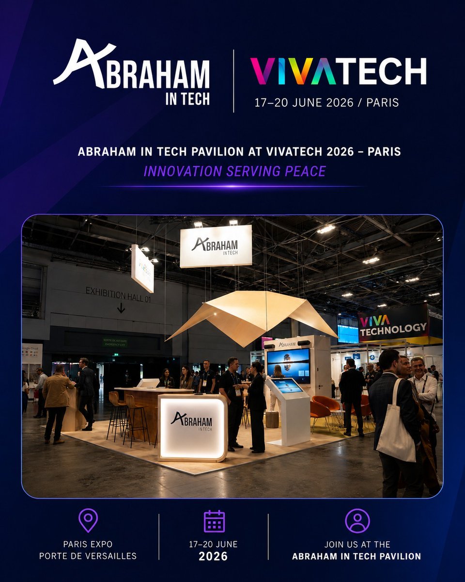 abraham_intech's tweet photo. ABRAHAM IN TECH ARRIVES AT VIVATECH 2026

From June 17–20, join us at VivaTech Paris for the official launch of the Abraham in Tech Pavilion — a unique space where innovation, entrepreneurship, investment, and regional cooperation come together to shape the future of the New MENA https://t.co/nACI3eoQ3a
