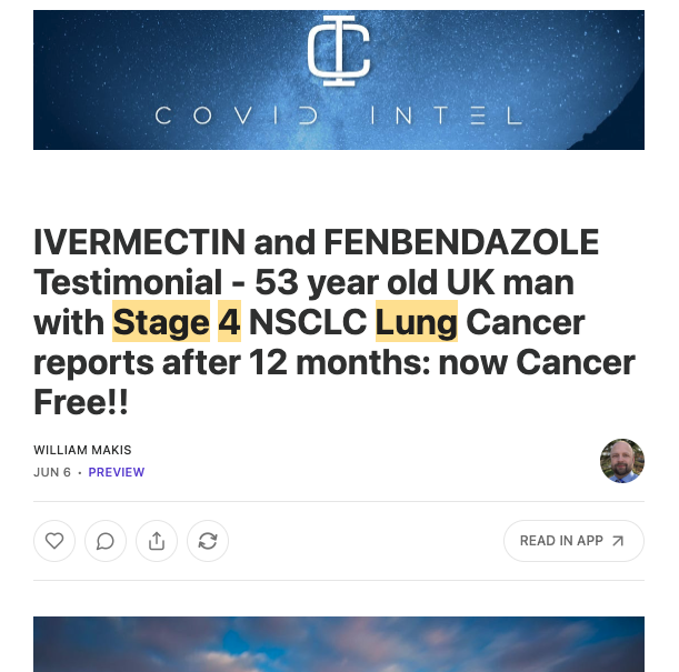 _pawanpere's tweet photo. @thesamparr Worth checking him out, talks a lot about fenbendazole and ivermectin and how he's been treating a lot of stage 4 cancers @MakisMedicine https://t.co/1lWKfBLNsm