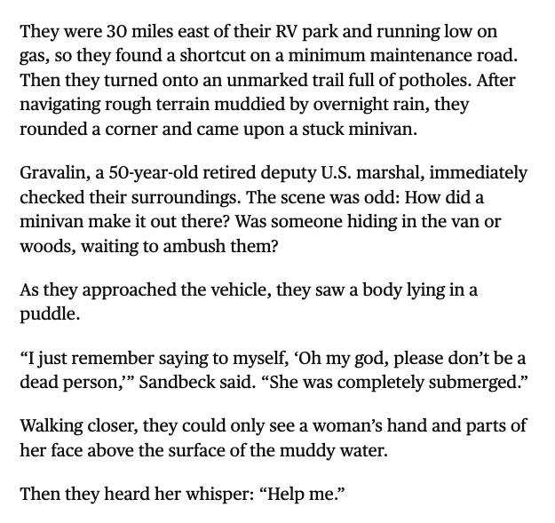 maxnesterak's tweet photo. absolutely wild story of two guys in an ATV accidentally coming upon a missing woman up to her mouth in muddy water in northern Minnesota https://t.co/fmJAPjzm9n https://t.co/gCbwMv9TMc
