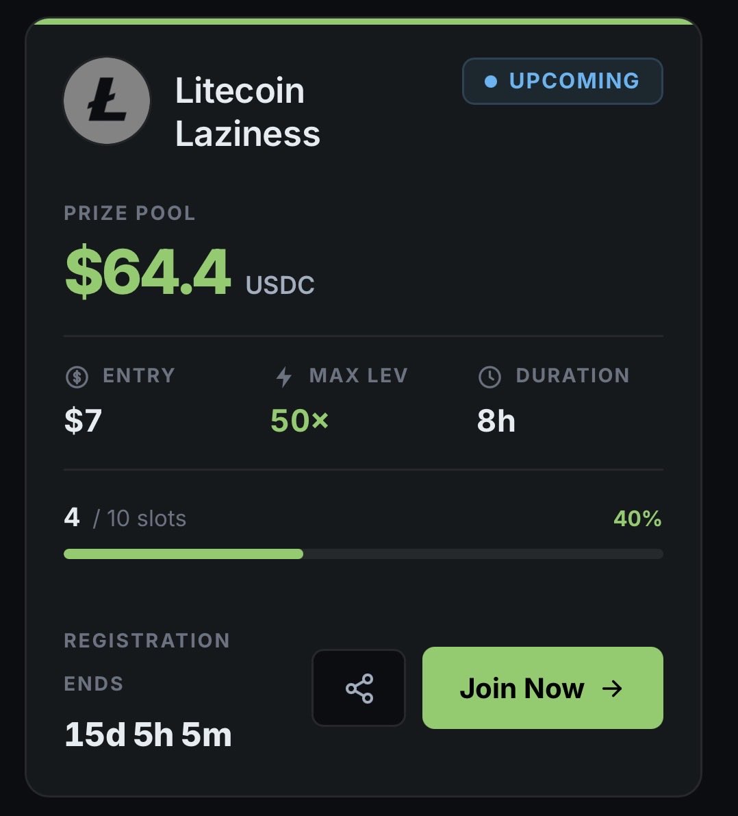 SpeculateTrade's tweet photo. Speculators,

More than five competitions are more than 50% full .

Perp Trading Competitions including $DOGE, $BNB, $LTC and more!

Join now and trade your way to 1st place🥇 

https://t.co/IKybenBdEh https://t.co/vmyTmKFid7