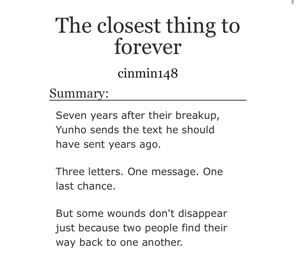 cinminroll148's tweet photo. ˏˋ°•*⁀➷ The closest thing to forever - yungi) sequel to the closest thing to a cure) 
https://t.co/whs7EXZGR2 https://t.co/fCDCNARAVV