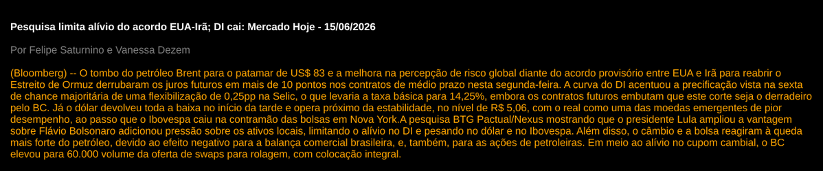 Danilo_Bredda's tweet photo. Resumo BBG: https://t.co/lG8AhaU38Y