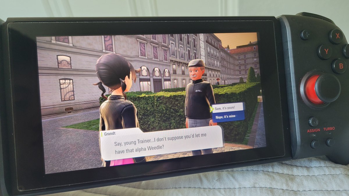 LonerofGaming's tweet photo. It's nice there's an option to let the man have the biiiiig weedle. 

Choices like this are nice, makes the experience more unique, you go big little guy, live your best life guardian of the garden! >v< https://t.co/yCaEzE4xWK