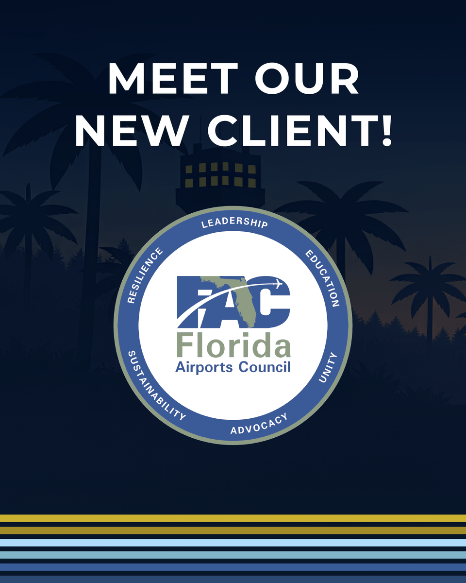 CurrentAgency's tweet photo. Say hello to our newest client, @FLairports. 👋🏼

We’re proud to partner with an organization that supports and advances Florida’s aviation industry through advocacy, education, and professional development. ✈️ https://t.co/OpFTSXAOI7