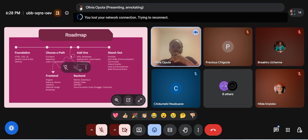 SCA_owerri's tweet photo. Last week Saturday was for our ladies starting out in Web Development.

With Olivia Oputa and Chidumebi Nwabueze , our community members got access to:
- Useful roadmaps
- Relevant resources
- Programs
- Opportunities
and tips to help them thrive as they start out Web Development https://t.co/4Z6XUsvhYv