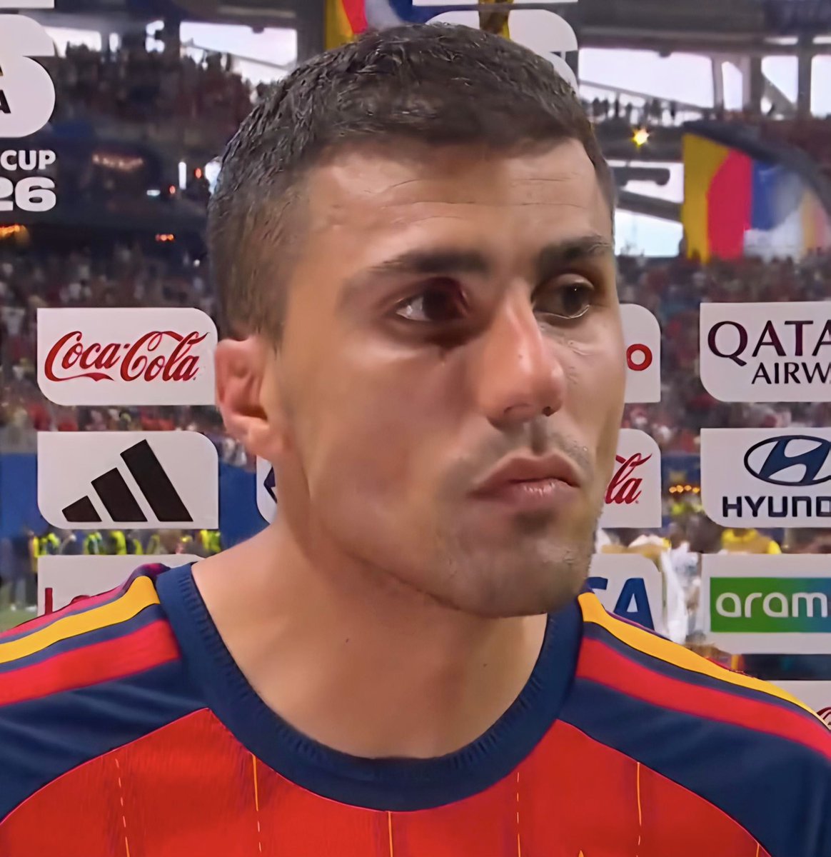 PolymarketSport's tweet photo. 🚨JUST IN: Rodri on Cape Verde’s tactics:

“That’s how they play. They don’t get past midfield” https://t.co/Z5nEKcKmT6