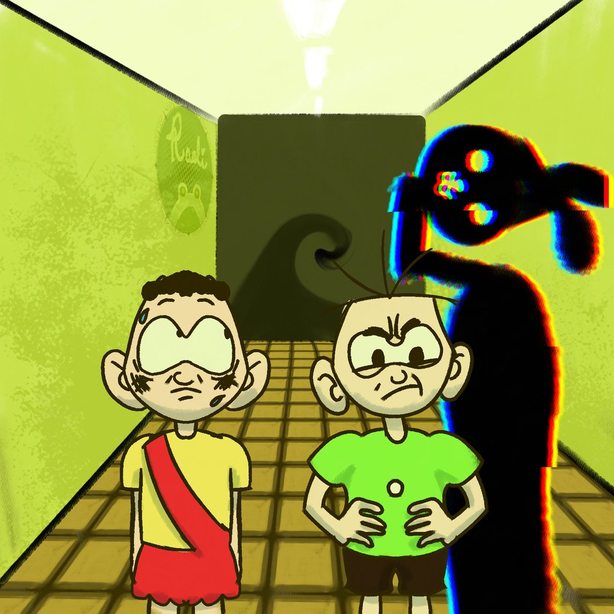 FrogoRaoli's tweet photo. Cebolinha e Cascão entraram na sala errada…  Bem-vindos aos Backrooms, turma!
Será que o Cebolinha ainda consegue escapar com algum plano genial Vocês acham que eles vão sobreviver? Comenta aí!   #Cebolinha #Cascão #TurmaDaMonica #Backrooms #FanartTurmaDaMonica https://t.co/dXkkFWpOxw