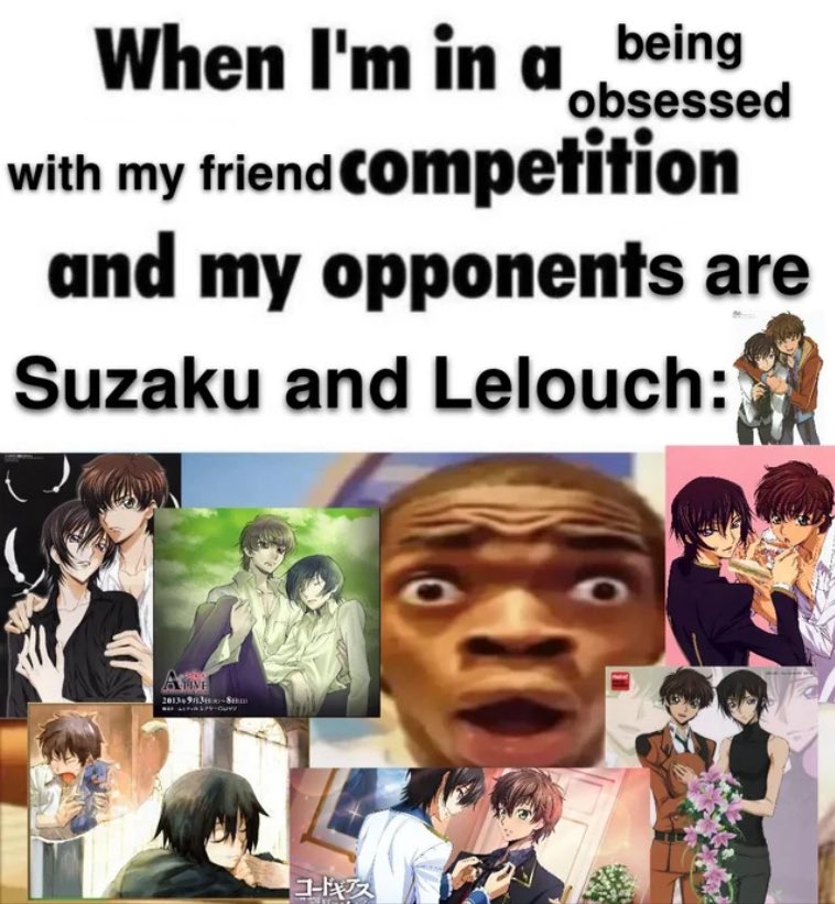 dooomboom's tweet photo. @ladyguyun CODE GEASS IS BUILT ON YAOI https://t.co/s2hoINixc8