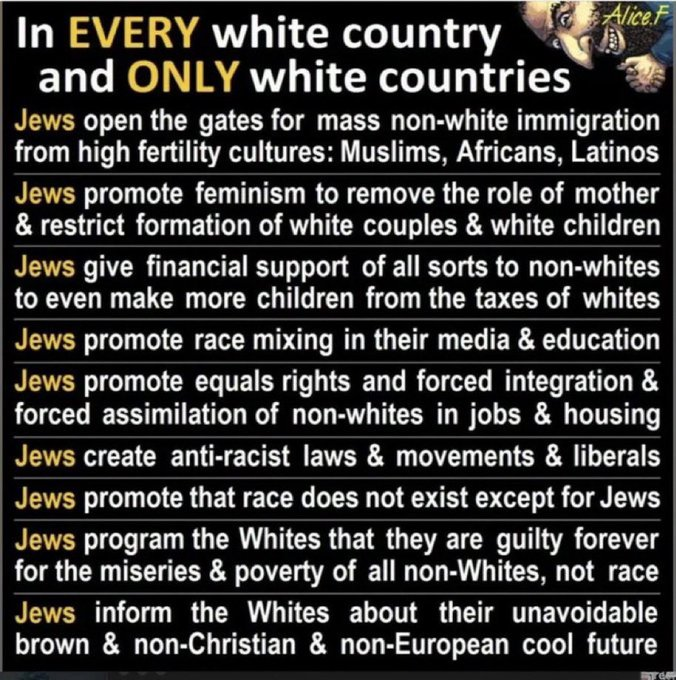 DonnyServusDei's tweet photo. HOW much LONGER will we SUFFER their oppression?
HOW much LONGER until the White Man STANDS UP?
HOW much LONGER until we decide to ACT?

DO NOT let the Synagogue of Satan control us.
DO NOT let them win in their great game of manipulation and deceit.

STAND UP!
FIGHT BACK!
DO NOT LET THEM WIN!