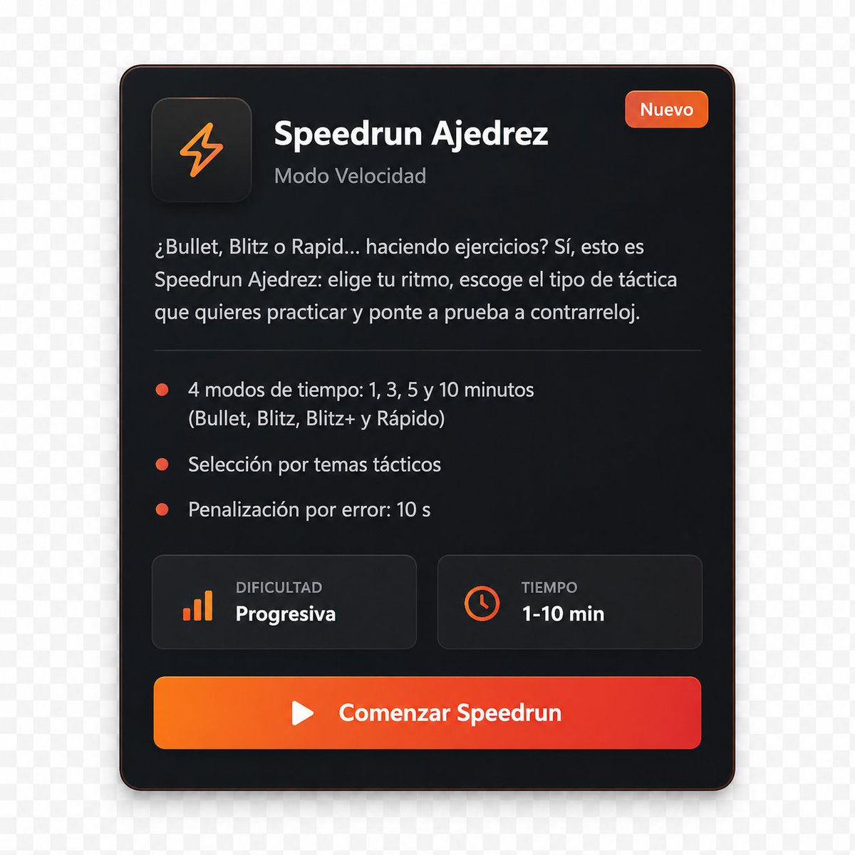 Goblinajedrez's tweet photo. ¿Ejercicios de ajedrez a ritmo Bullet, Blitz o Rapid? ⚡

Prueba Speedrun Ajedrez: elige tu modo de tiempo, tema táctico y supera puzzles antes de que se acabe el reloj. https://t.co/QOpvxmrqEj #ajedrez https://t.co/mXQj9pHq0v