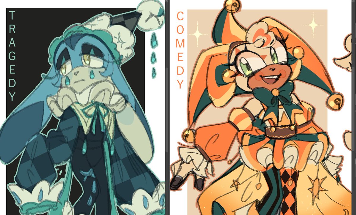 einelitas_'s tweet photo. Artfight theme adoptables sneak peek pt2 🎭 https://t.co/iYaDOC55B1
