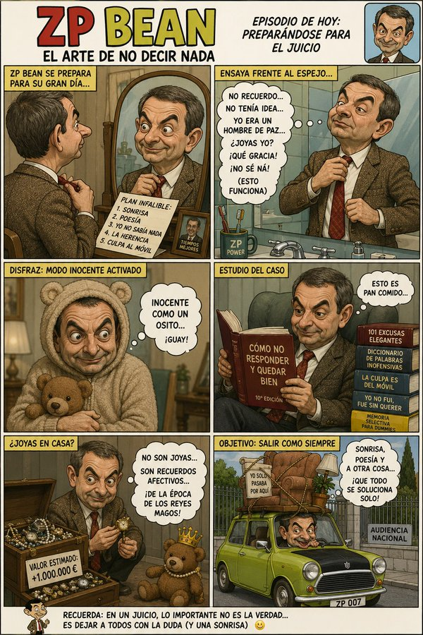 Juan_Ca__UB's tweet photo. @El_Intermedio Mr. ZP (una nueva versión española parecida a "Mr Bean" pero versión española con el expresidente ZP de protagonista)
Dato: esto es un meme que he preparado (No existe tal serie fuera mi mente)
#Zapatero #España #joyas #humor #meme https://t.co/LhXoZGc3DU