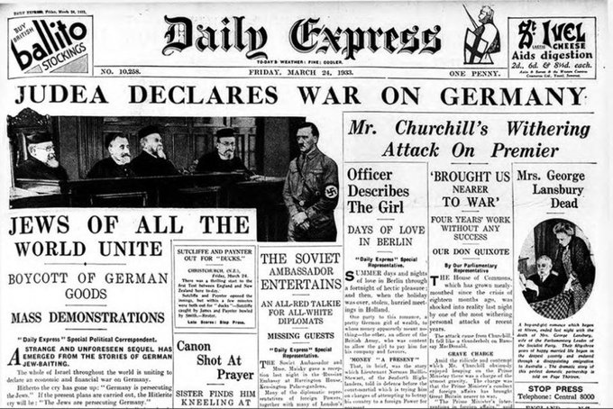 DonnyServusDei's tweet photo. And yet, DESPITE the overwhelming evidence otherwise, people STILL try to paint Germany to be the aggressors.

ALL they wanted was a NATION of their own, CONTROLLED by their OWN PEOPLE.

But the J*ws REFUSED to allow that.
They ESCALATED the issue, and utilizing their puppets Churchill, Stalin, and FDR, created the LARGEST conflict the world has ever known.

WW2 was COMPLETELY avoidable.
But the great manipulators REFUSED to loose even a FRACTION of their power.