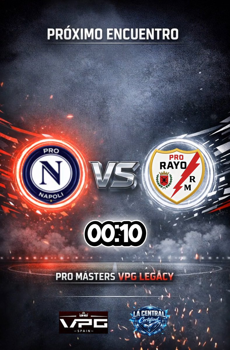 PRORAYO1924's tweet photo. Hoy nos la jugamos contra dos gigantes de Europa: ¡si ganamos, nos metemos de lleno en las plazas de Play-off! 🦾🔥

📅 A POR LOS 6 PUNTOS:
⏰ 00:10 vs Pro Nápoles 🔵🇮🇹
⏰ 00:30 vs Pro Manchester City 🔵🇬🇧

#ClubesPro #LaCentral #VallecasOMuerte https://t.co/JWGkry4Y98