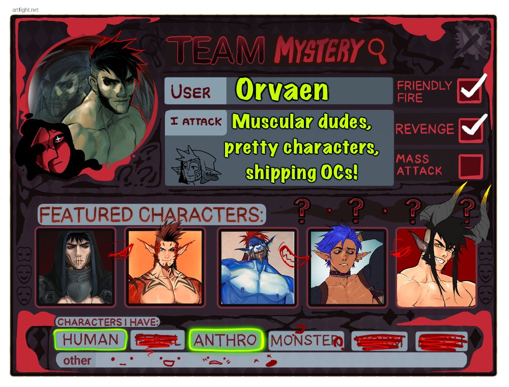 Orvaen's tweet photo. I will be participating in artfight again this year, link to profile in replies. Thank you.
#artfight2026 #teammystery https://t.co/9asNkKCOIr