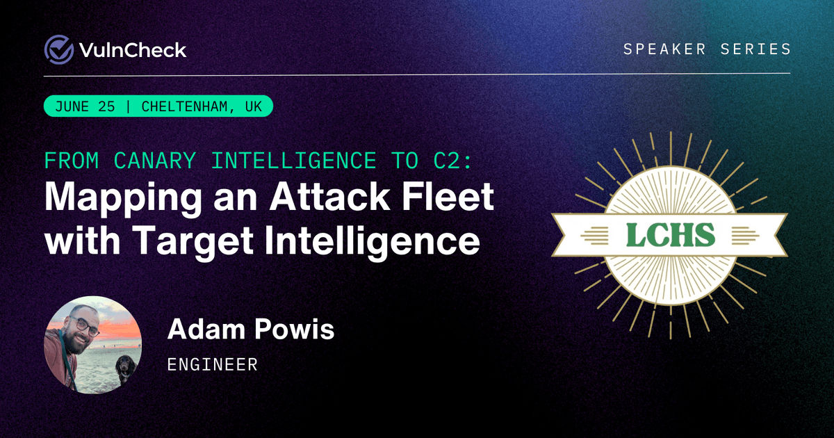 VulnCheckAI's tweet photo. How much can a handful of suspicious indicators reveal?

Join VulnCheck’s Adam Powis at LCHS 2026 for a look at mapping attacker infrastructure from initial signal to C2.

📅 June 25 | 🕕 6:15 p.m. | More here: More here: https://t.co/CD0eFCS5gz https://t.co/2wNkxLwgNu