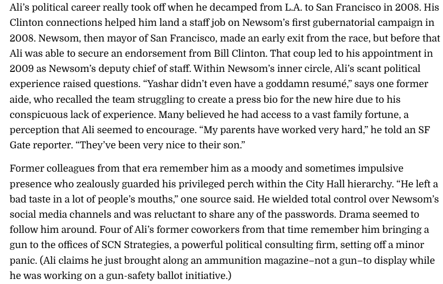 AndrewCFollett's tweet photo. Btw, @yashar worked on Gavin Newsom’s 2010 gubernatorial campaign when he was then Mayor of San Francisco.

After Newsom dropped out early, Ali was appointed as  his deputy chief of staff.

Hence the long history here of doing apologetics for Gavin. https://t.co/HvpCbCUuzM