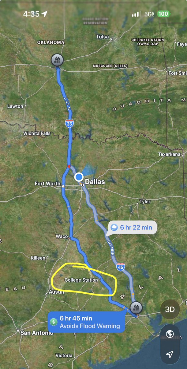 imadeafire's tweet photo. @FreddyLA7 The only route you should consider is this one.  Make a stop at the city circled in yellow.  Go to Kyle Field and @AggieFootball will take care of you.  Their stadium is way more impressive than LSU’s 👍 https://t.co/k31yMrQ8NX