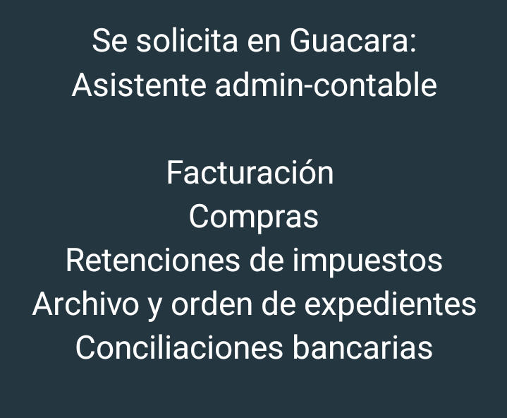 ana_bischoff's tweet photo. Enviar cv tallerakuurima@gmail.com #Guacara #contable #administrativo https://t.co/ieJQOTkHxd