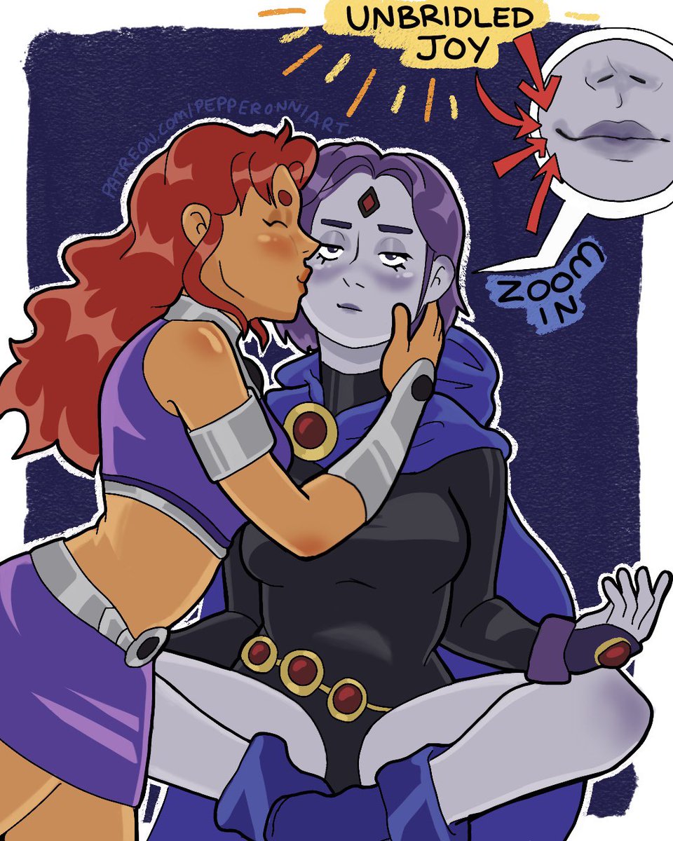 pepperonniart's tweet photo. pride month nonstop f/f day 15 - starfire &amp; raven (teen titans) https://t.co/xahDOhzLXs