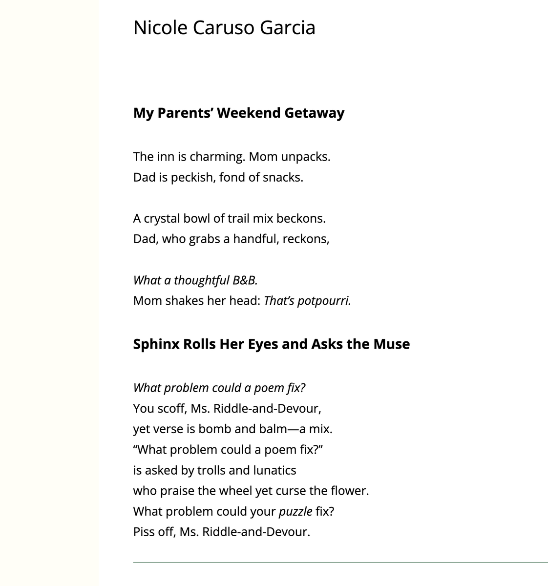 Nicole_C_Garcia's tweet photo. Looking for a good laugh? Check out the Spring issue of @LightPoetryMag. Delighted to have a few poems in the company of so many wonderfully witty poets I admire. Many thanks to @MelissaBalmain, Kevin Durkin & The Light Brigade! https://t.co/PzklYLTSnO
#poetry #lightverse https://t.co/UkUlMNkMCM