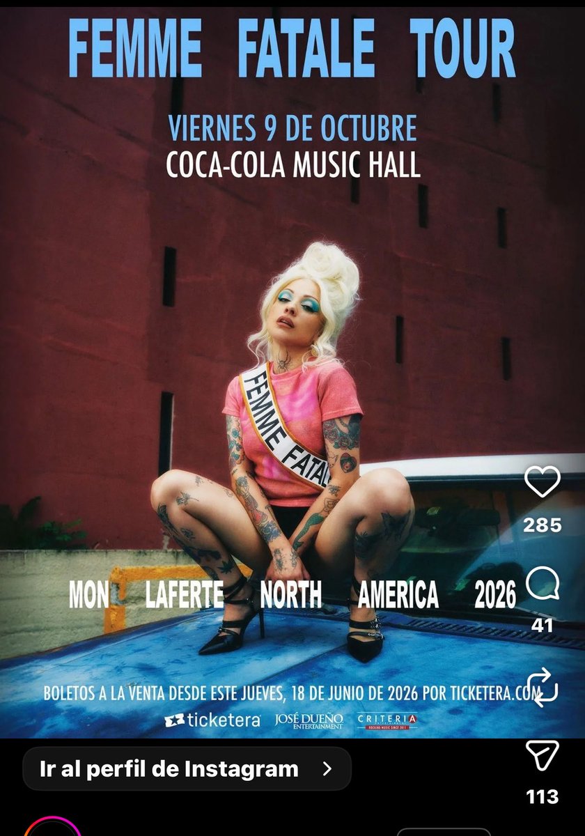 Micheliaart's tweet photo. QUE!???? Me voy a morir 😭😭😭 

MON LAFERTE VIENE A PUERTO RICO!???🇵🇷  @monlaferte https://t.co/nDcluql26Y