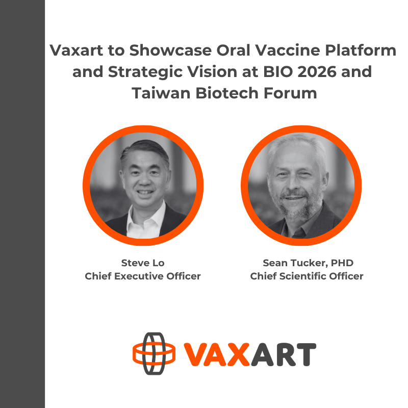 Vaxart's tweet photo. Vaxart CEO Steve Lo and CSO Sean Tucker, PhD will participate in two upcoming events surrounding the @IAmBiotech International Convention June 22-25.  

Dr. Tucker will participate in a panel at the Taiwan Biotech Forum about innovative therapeutic modalities in precision medicine, and both Steve and Sean will present on the innovation, development and consumer friendly approach of the company’s oral vaccine tablet platform. The discussion will highlight how targeting mucosal immunity via an oral pill could eliminate reliance on traditional needle injections and cold-chain logistics, offering a modern solution to improve global health equity and pandemic readiness. 

Read the full release: https://t.co/GL1ZcAgLdU 

$VXRT #PillThatMovesTheNeedle #Vaxart #BIO2026 #PillThatMovesTheNeedle #Vaxart #BIO202
