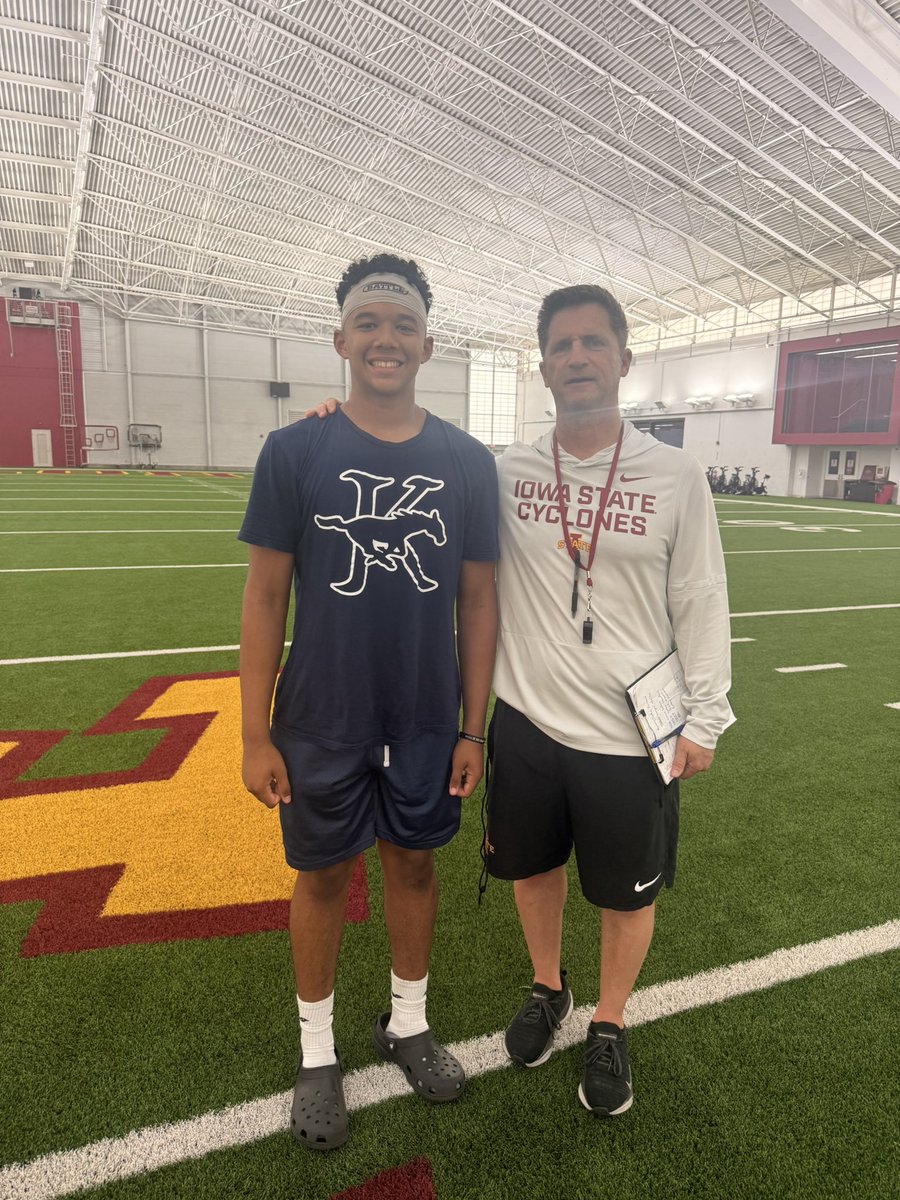 kaydenhice's tweet photo. Great experience at the Iowa State Football Specialist &amp; Skills Camp. Thanks to  @CoachRobGrande, Coach Bobbit, @gavin_schieler,and the entire staff for the coaching and opportunity. Learned a lot and excited to keep improving 
#LongSnapper #Cyclones @KHSMustangFBall https://t.co/AiMUW3lD4q